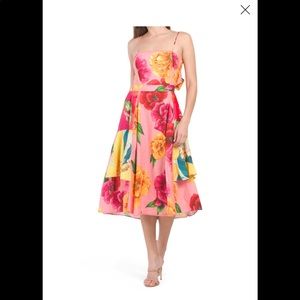 Farm Rio Mixed Chita Floral Print Midi Dress SZ M